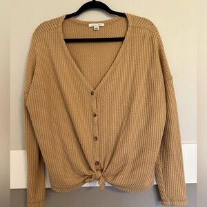 American Eagle Tied Sweater Tan Size Medium